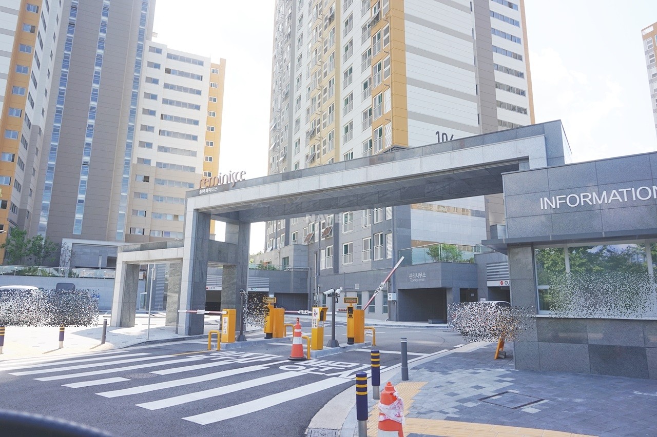 Building entrance with signage