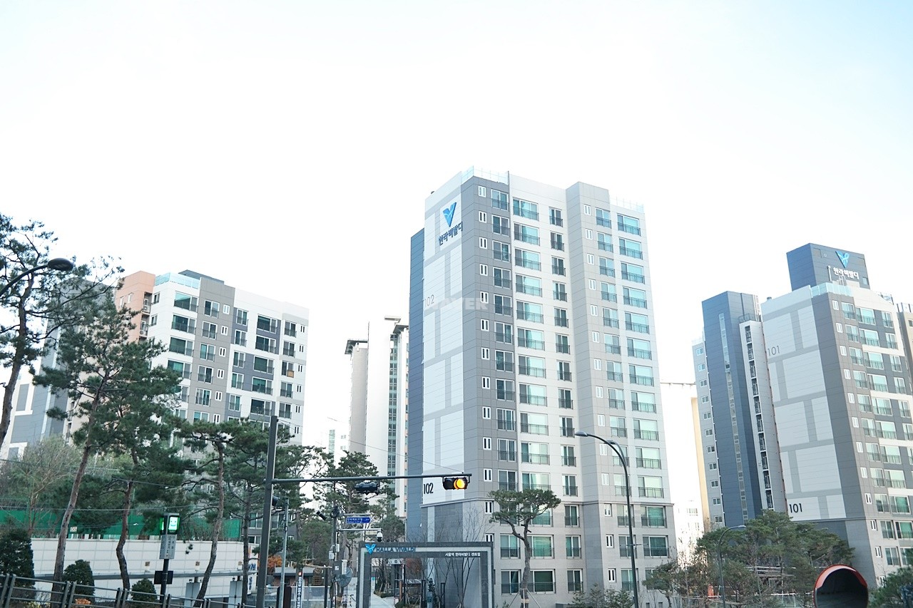 Building entrance with signage