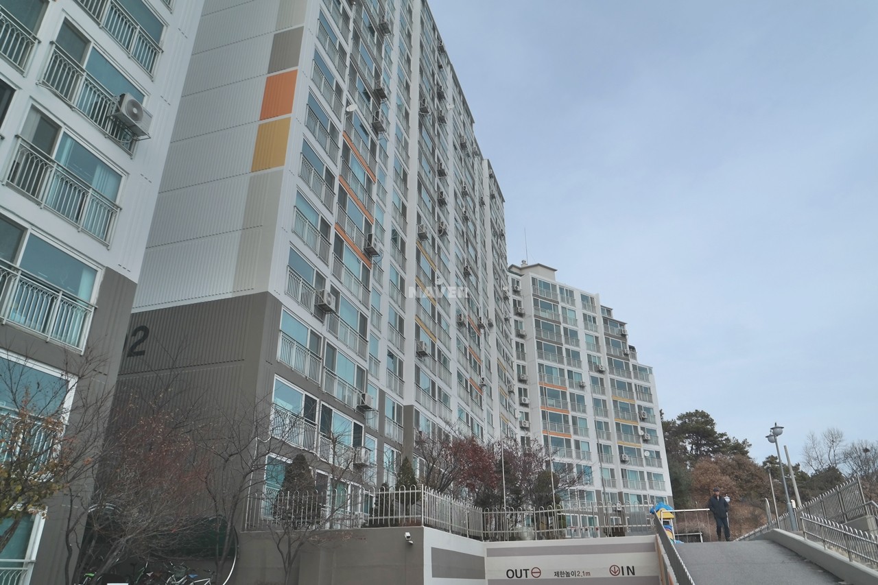 Building entrance with signage