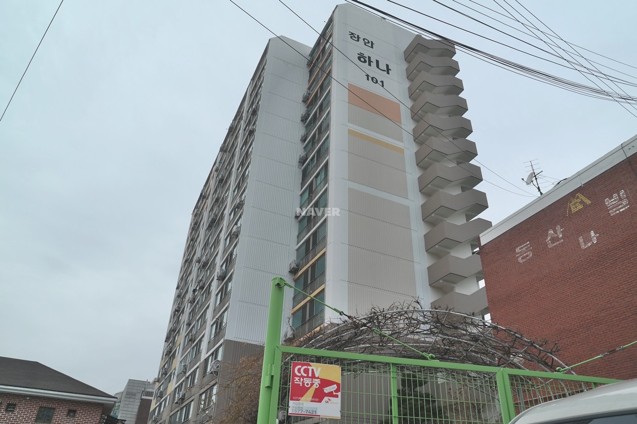 Building entrance with signage