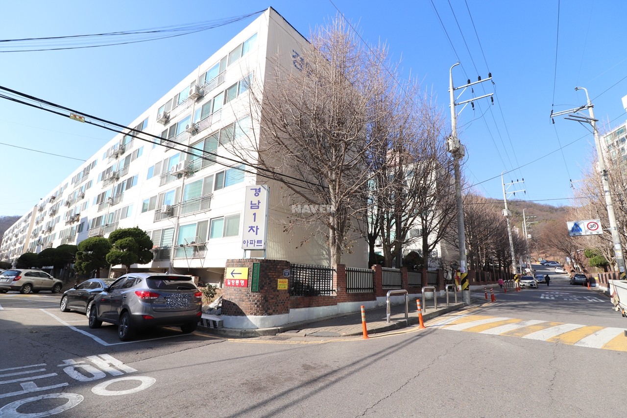 Building entrance with signage