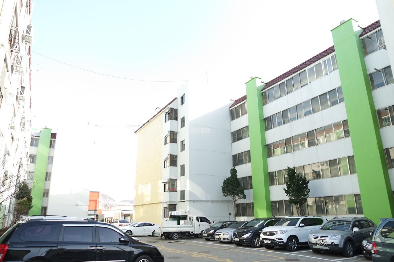 Building entrance with signage