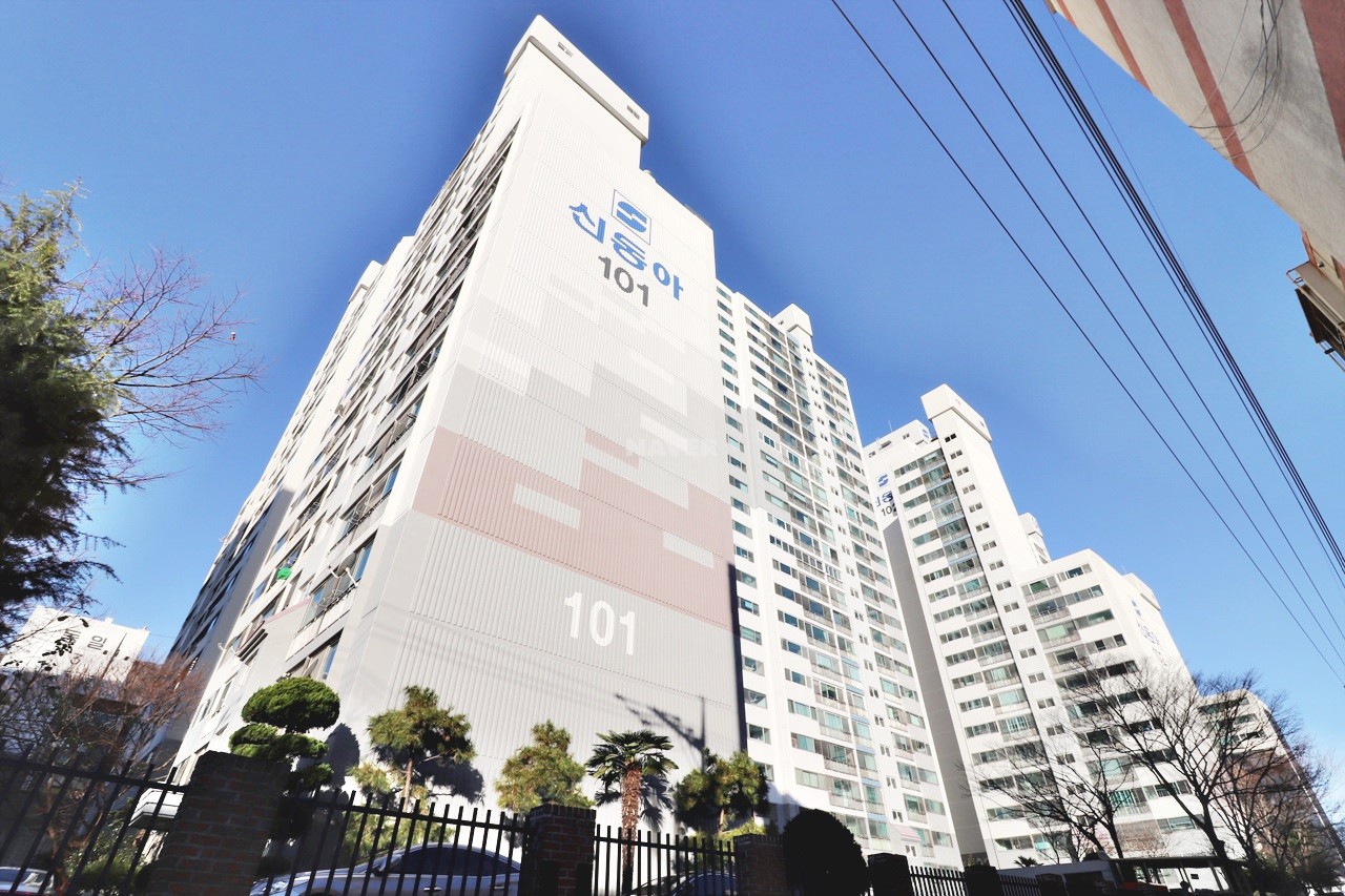 Building entrance with signage