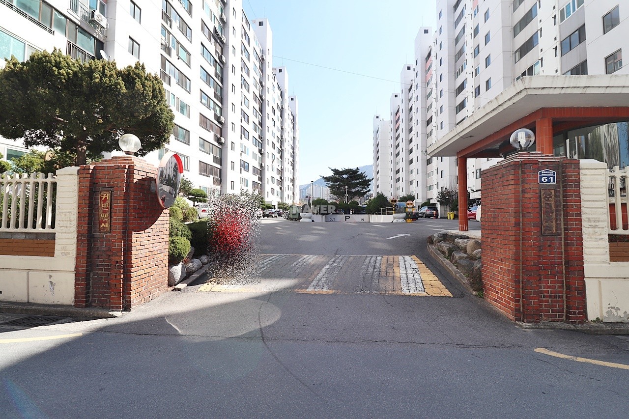 Building entrance with signage