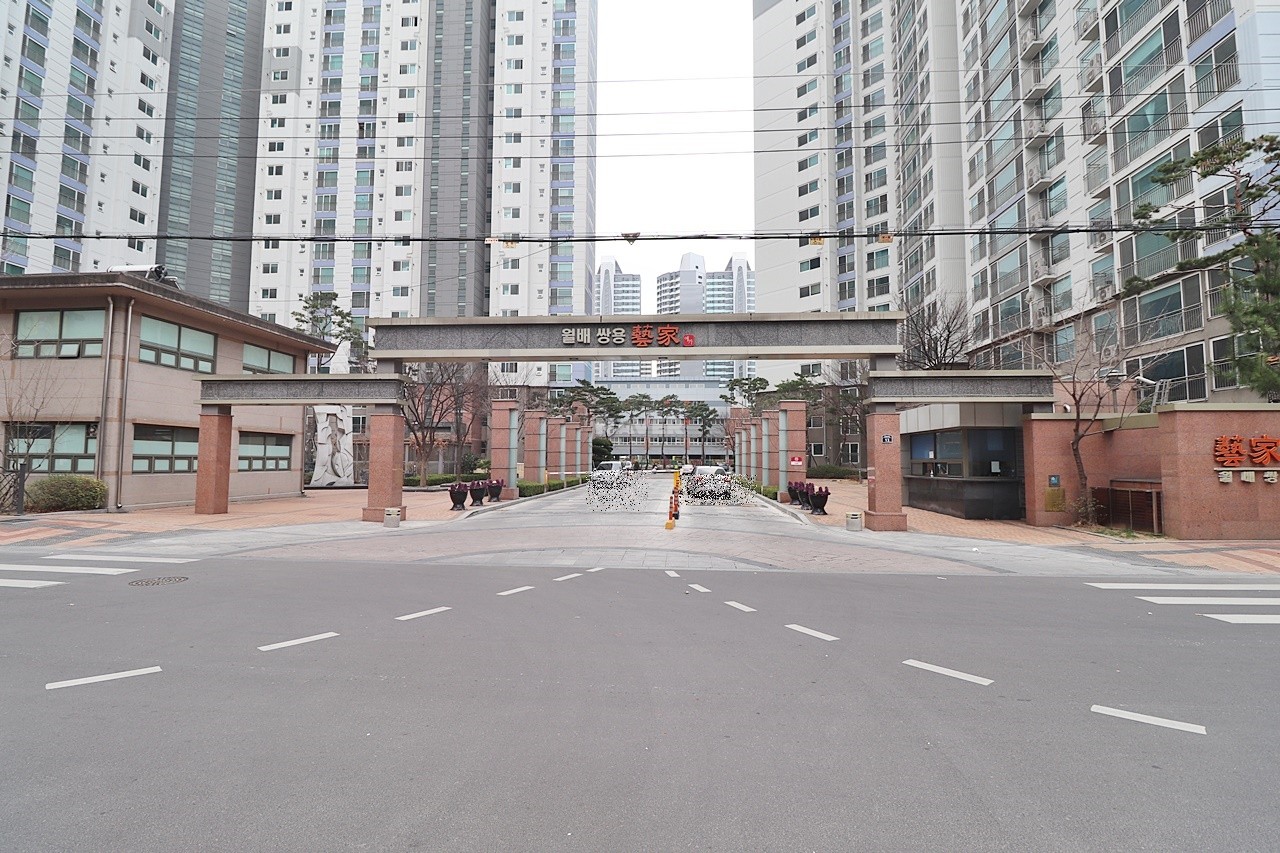 Building entrance with signage