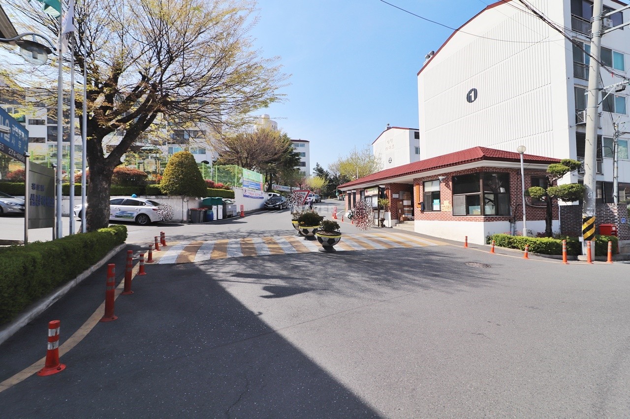 Building entrance with signage