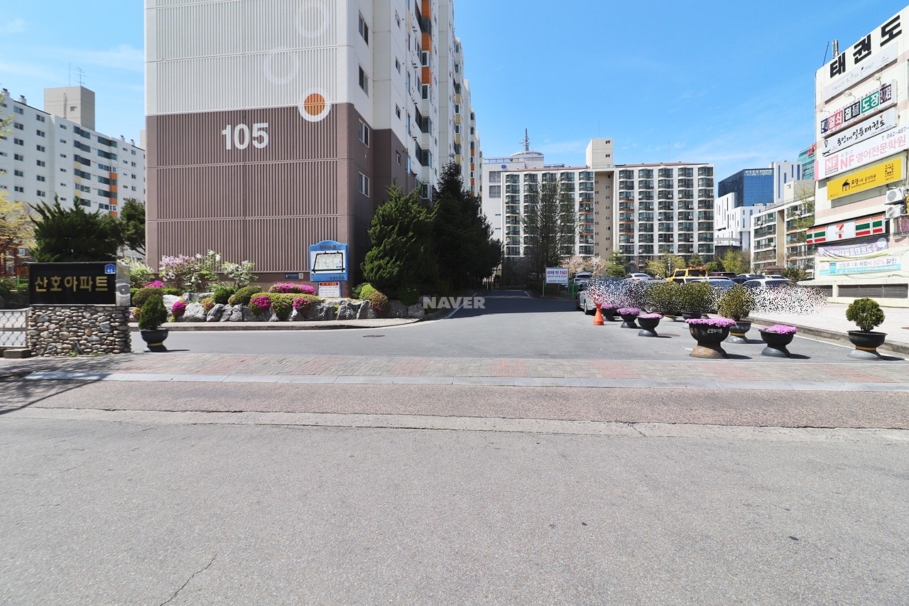Building entrance with signage