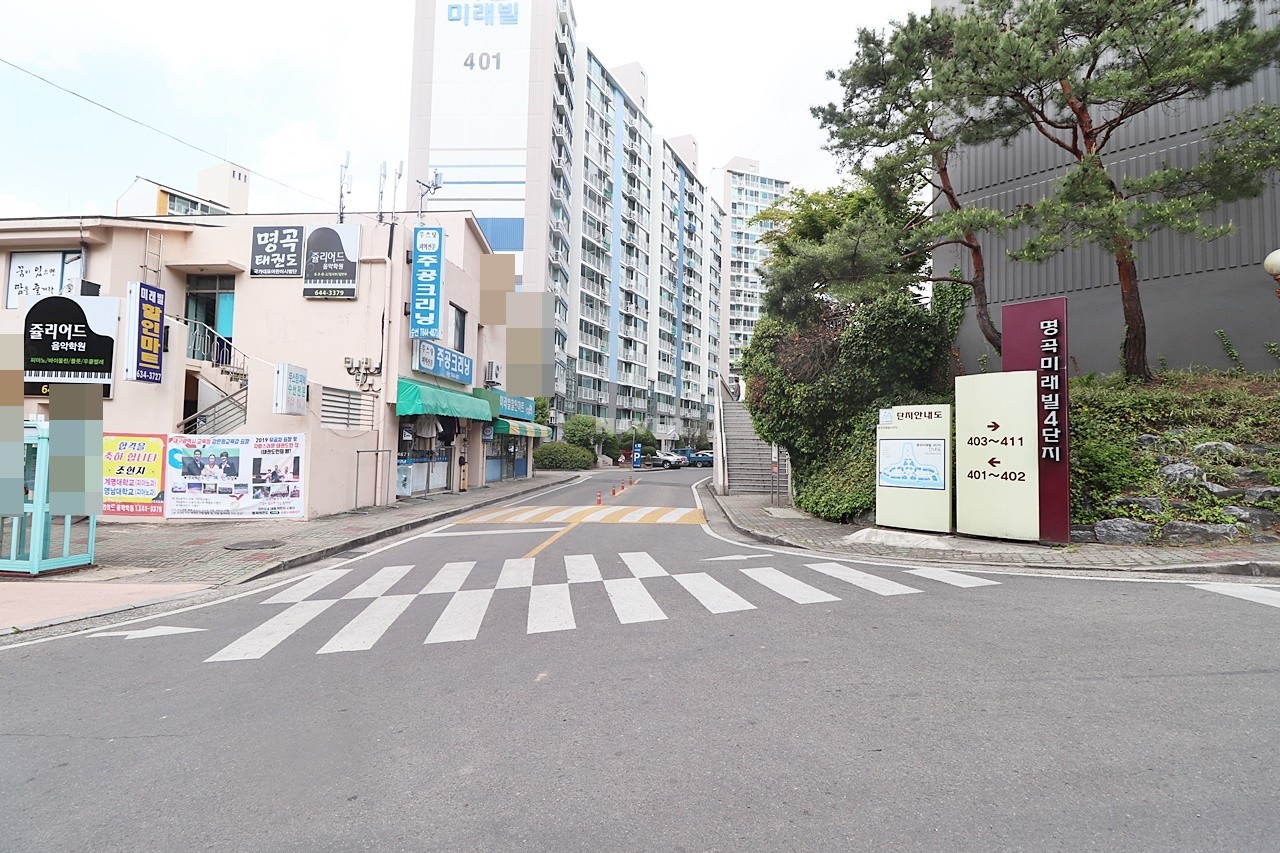 Building entrance with signage