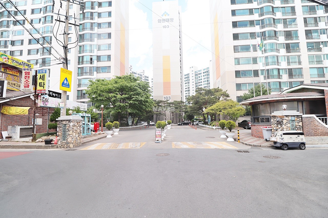 Building entrance with signage