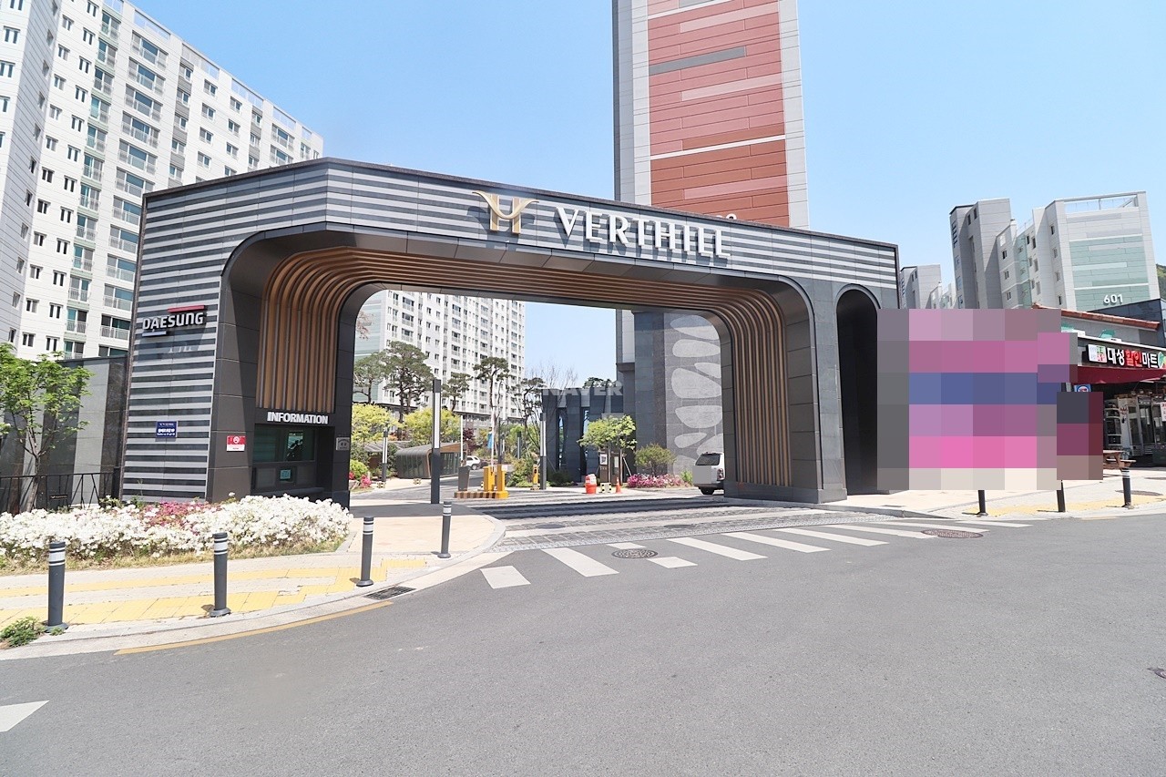 Building entrance with signage