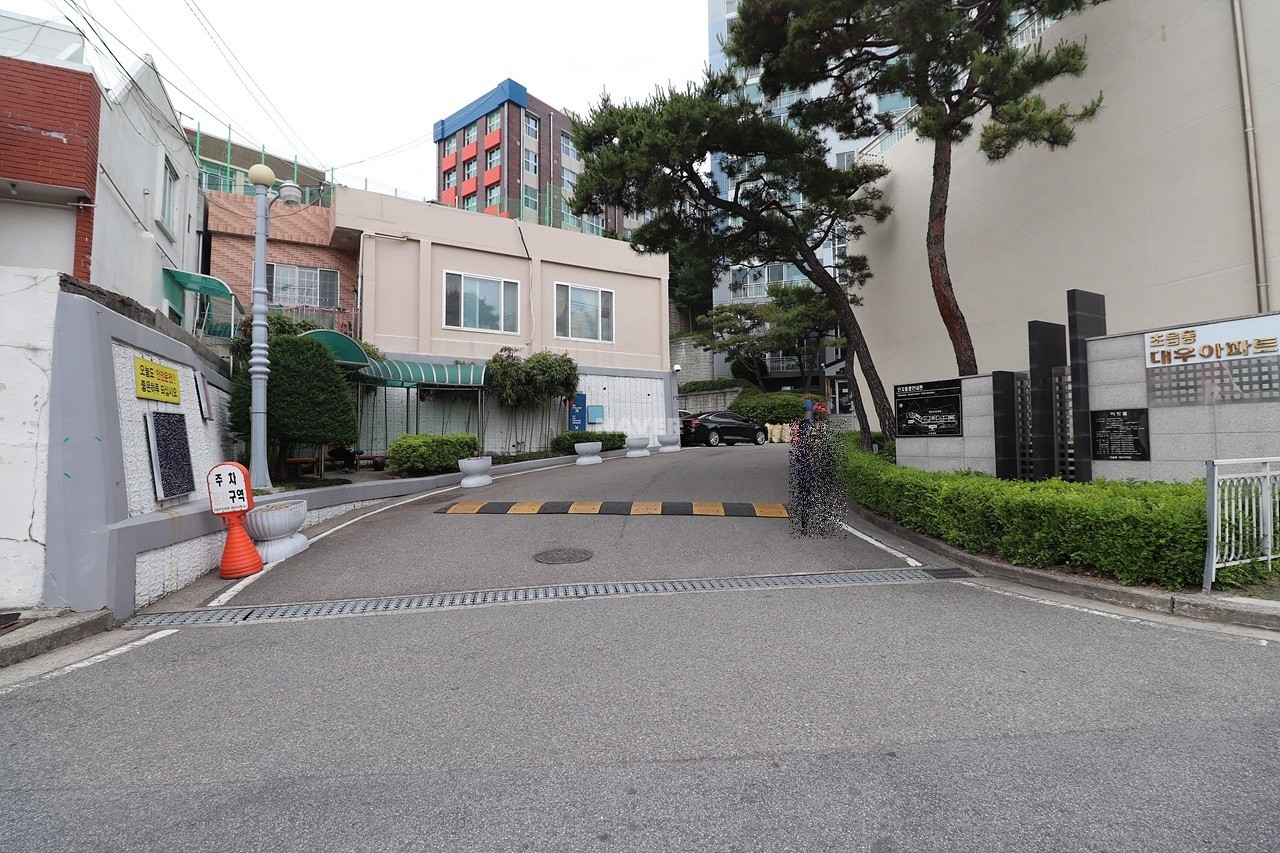 Building entrance with signage
