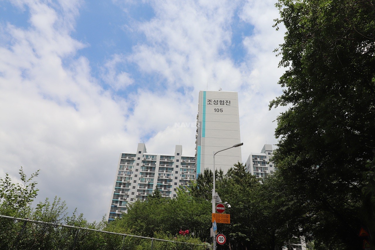 Building entrance with signage