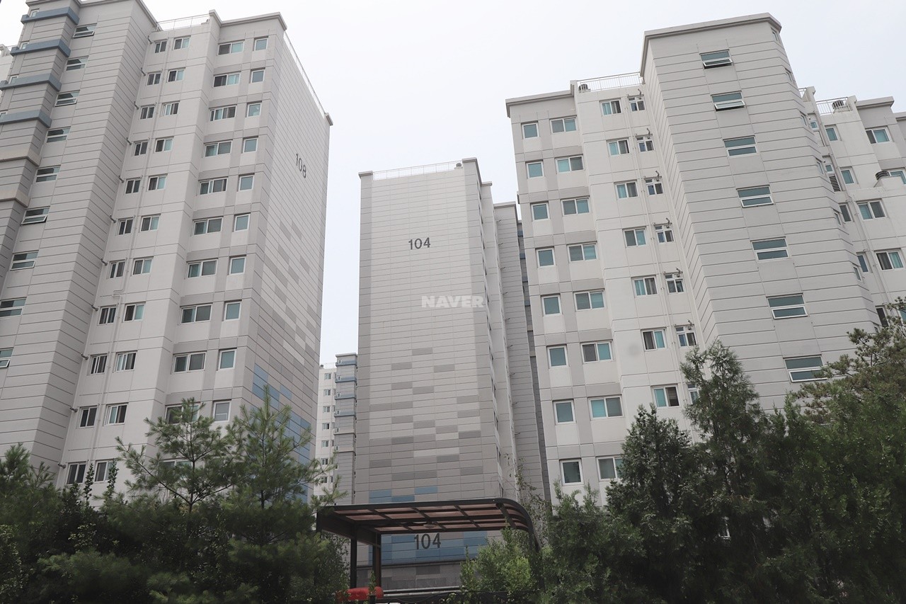Building entrance with signage
