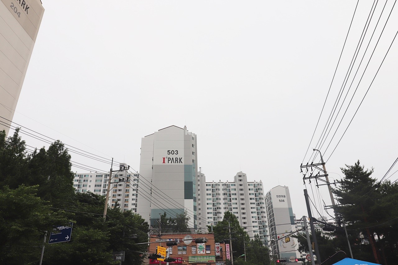 Building entrance with signage