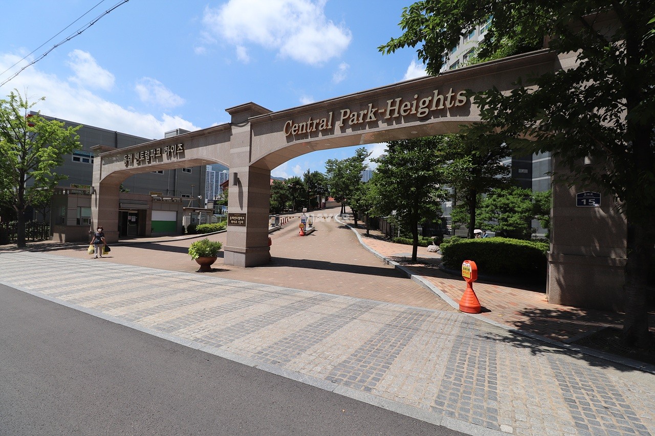Building entrance with signage