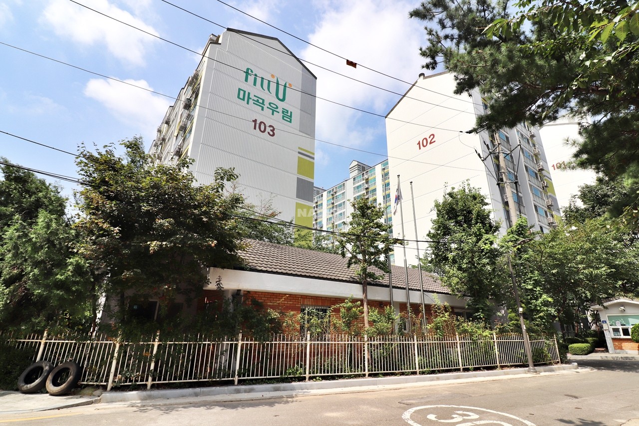 Building entrance with signage