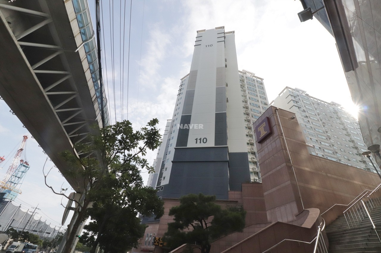 Building entrance with signage