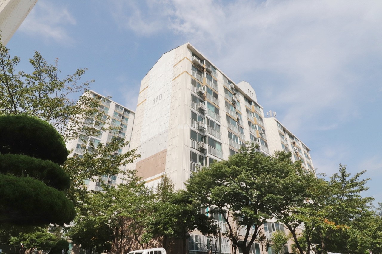 Building entrance with signage