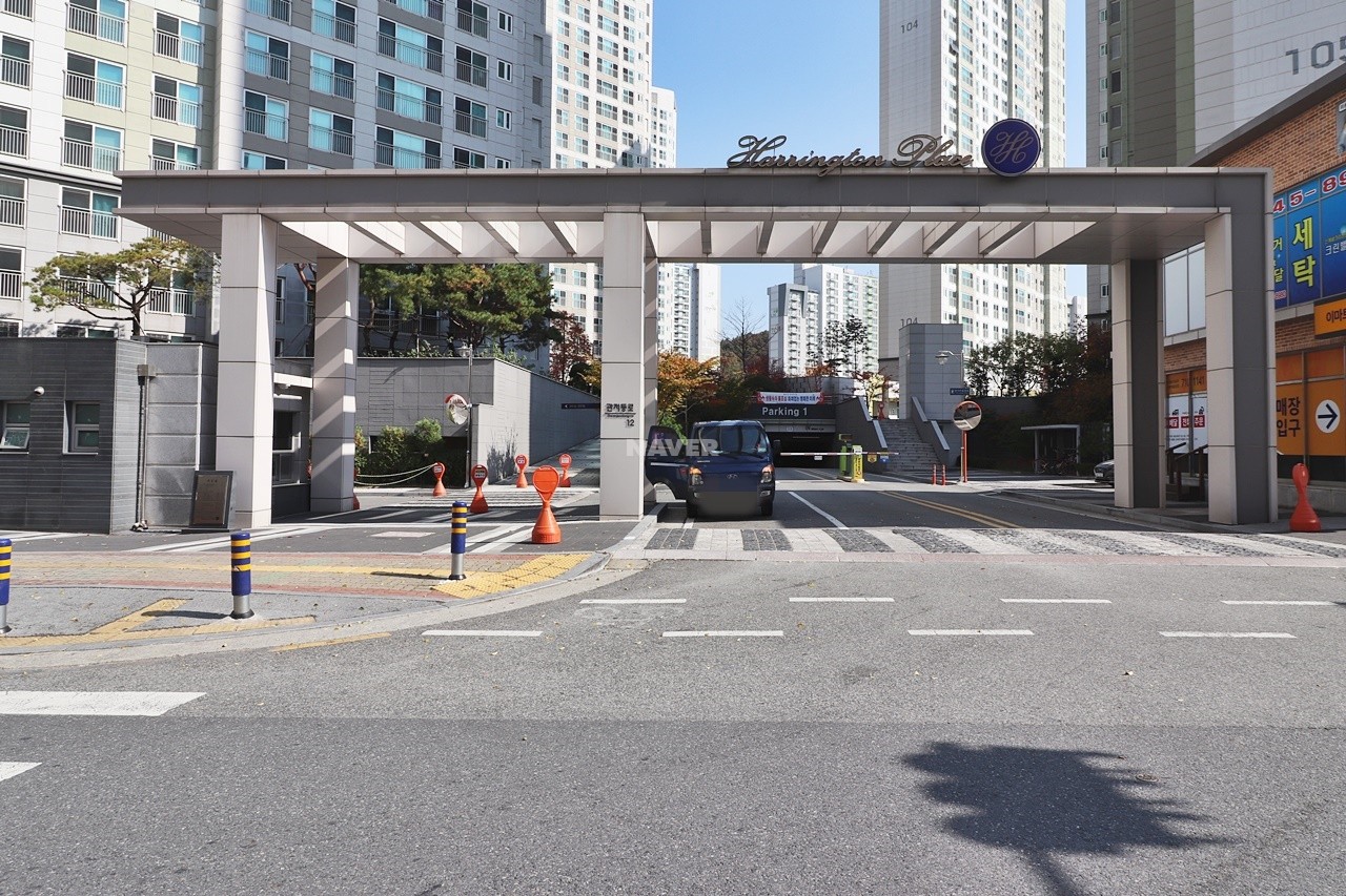 Building entrance with signage