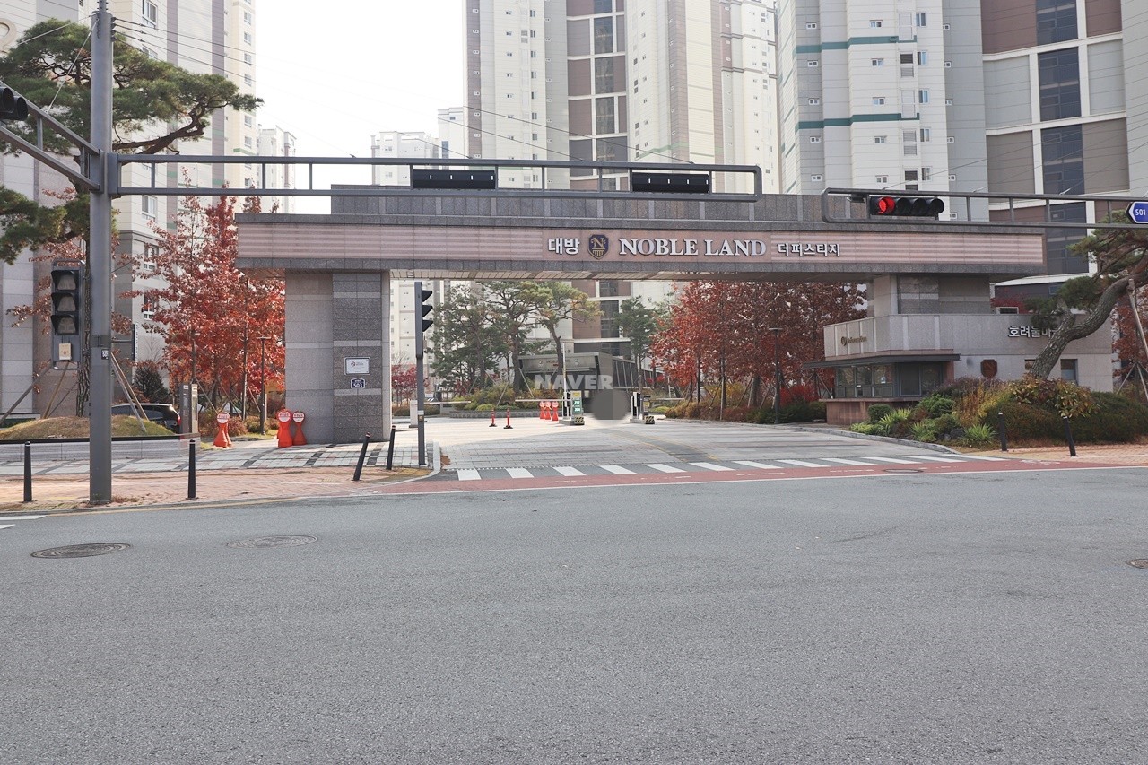 Building entrance with signage
