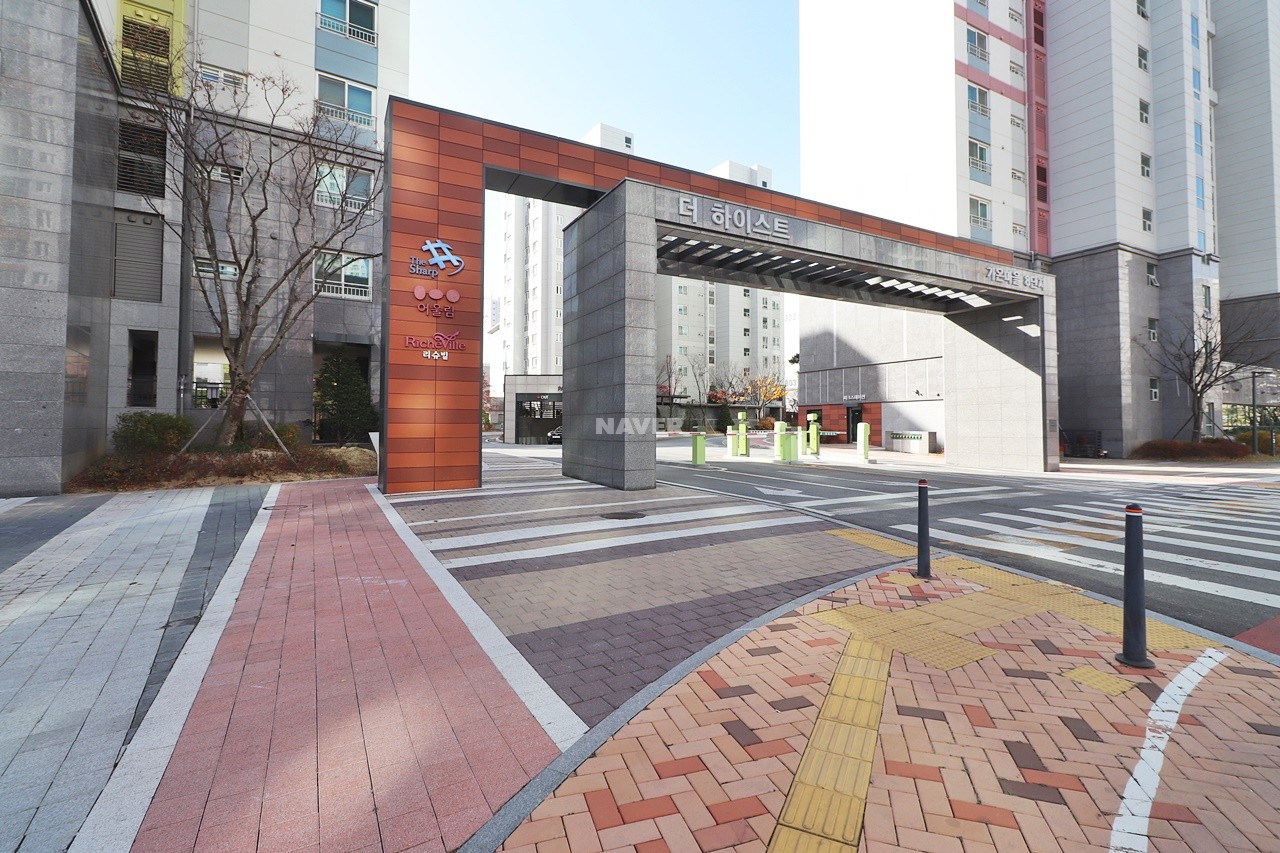 Building entrance with signage