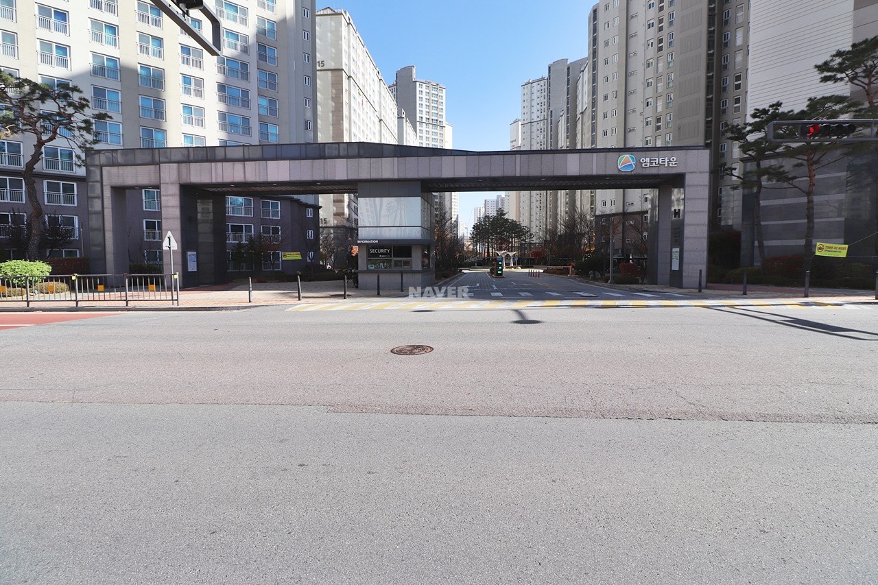 Building entrance with signage