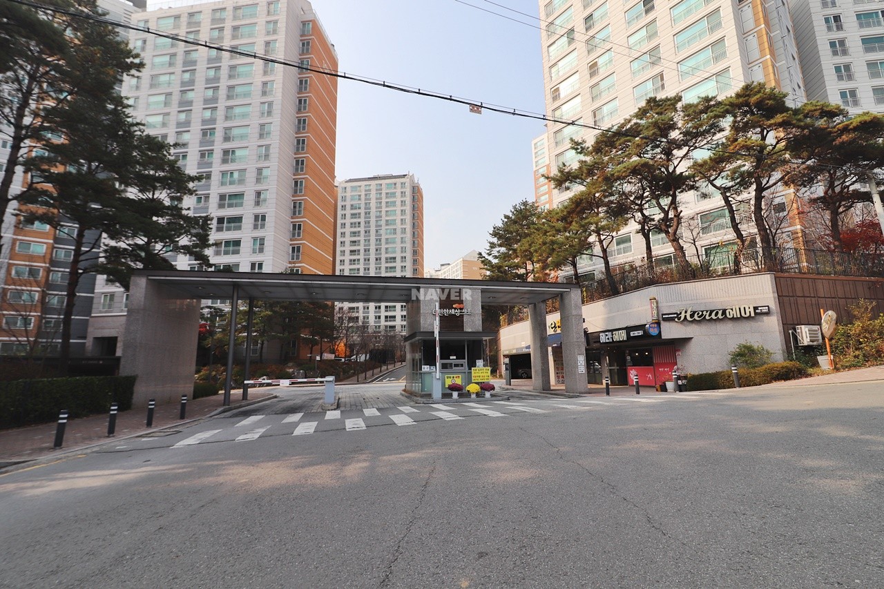 Building entrance with signage