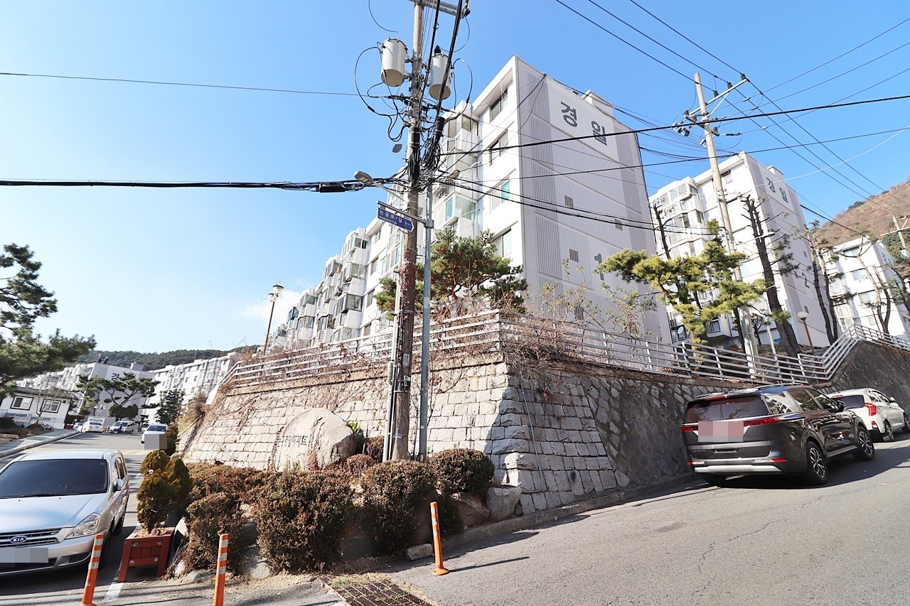 Building entrance with signage