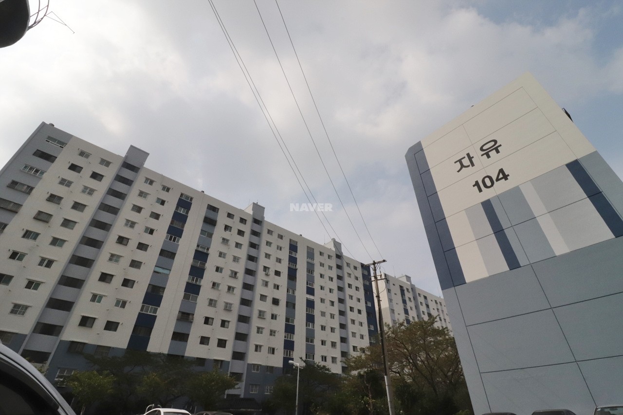 Building entrance with signage