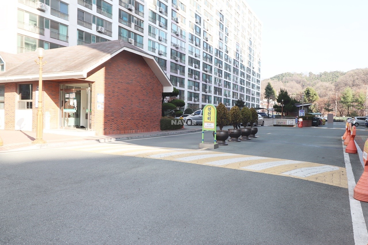 Building entrance with signage