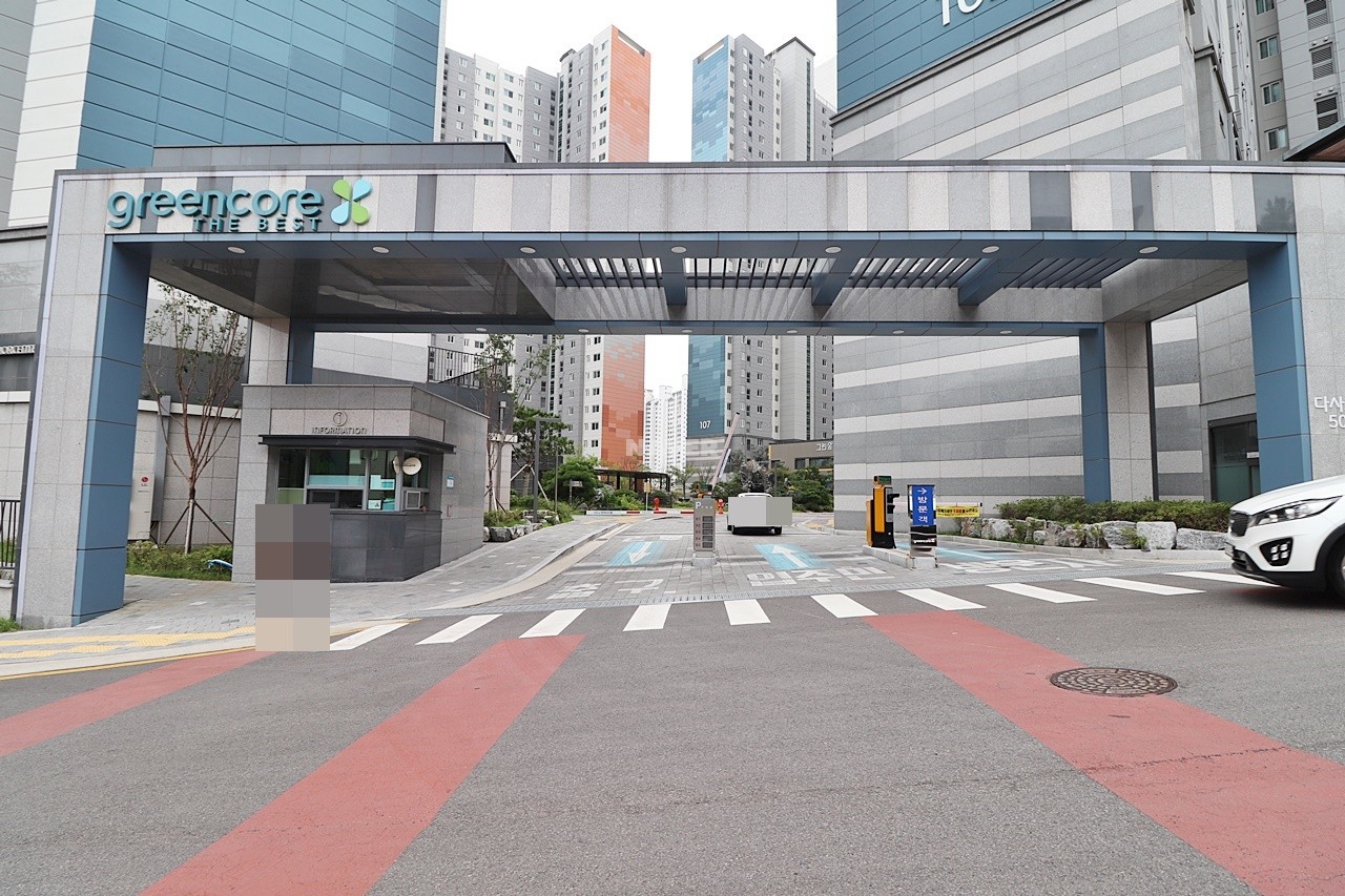 Building entrance with signage