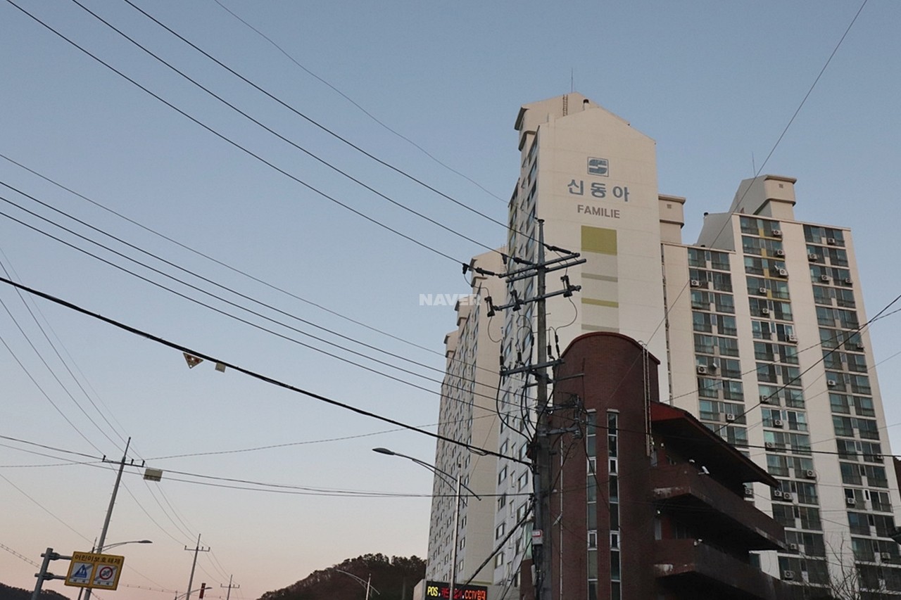 Building entrance with signage