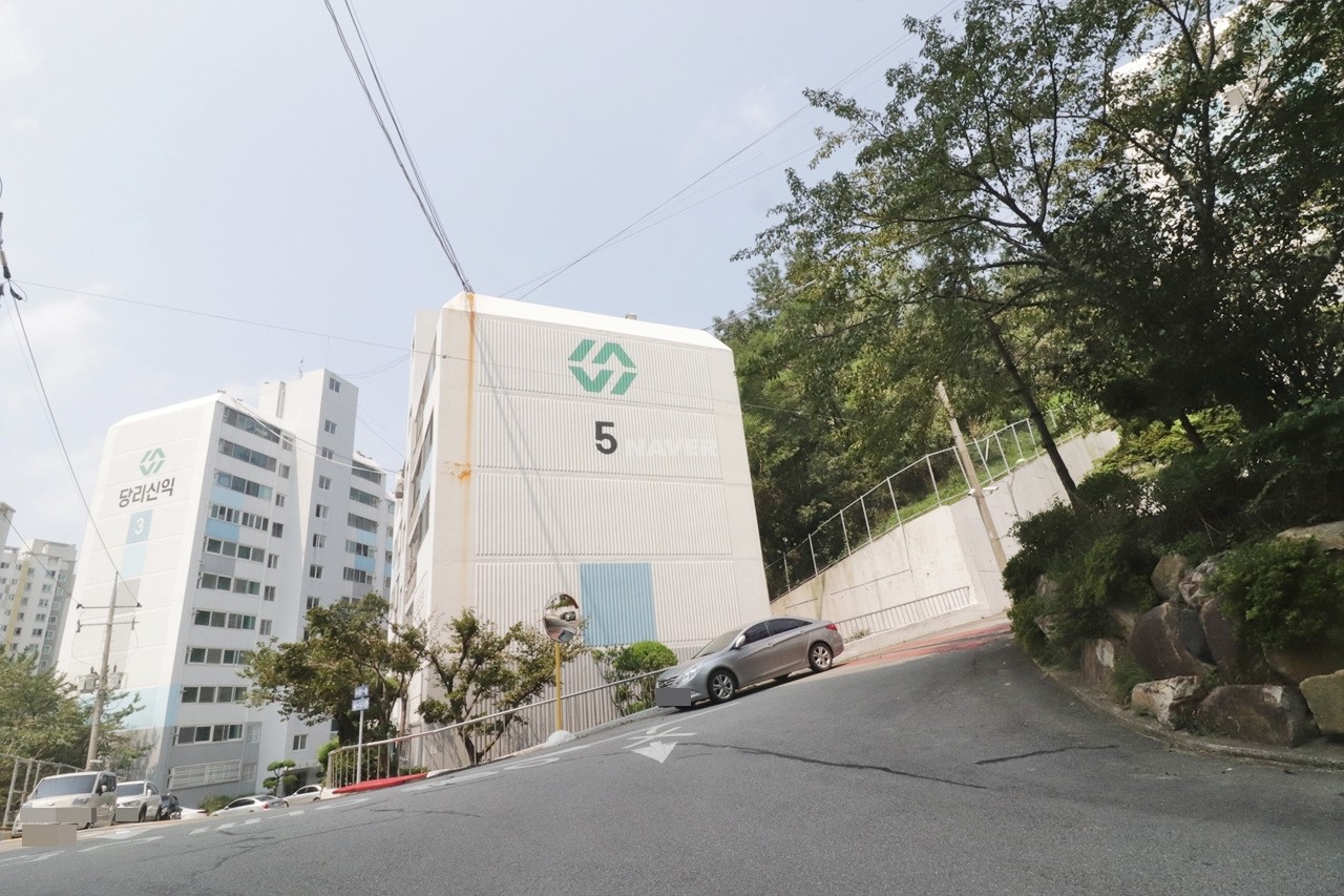 Building entrance with signage