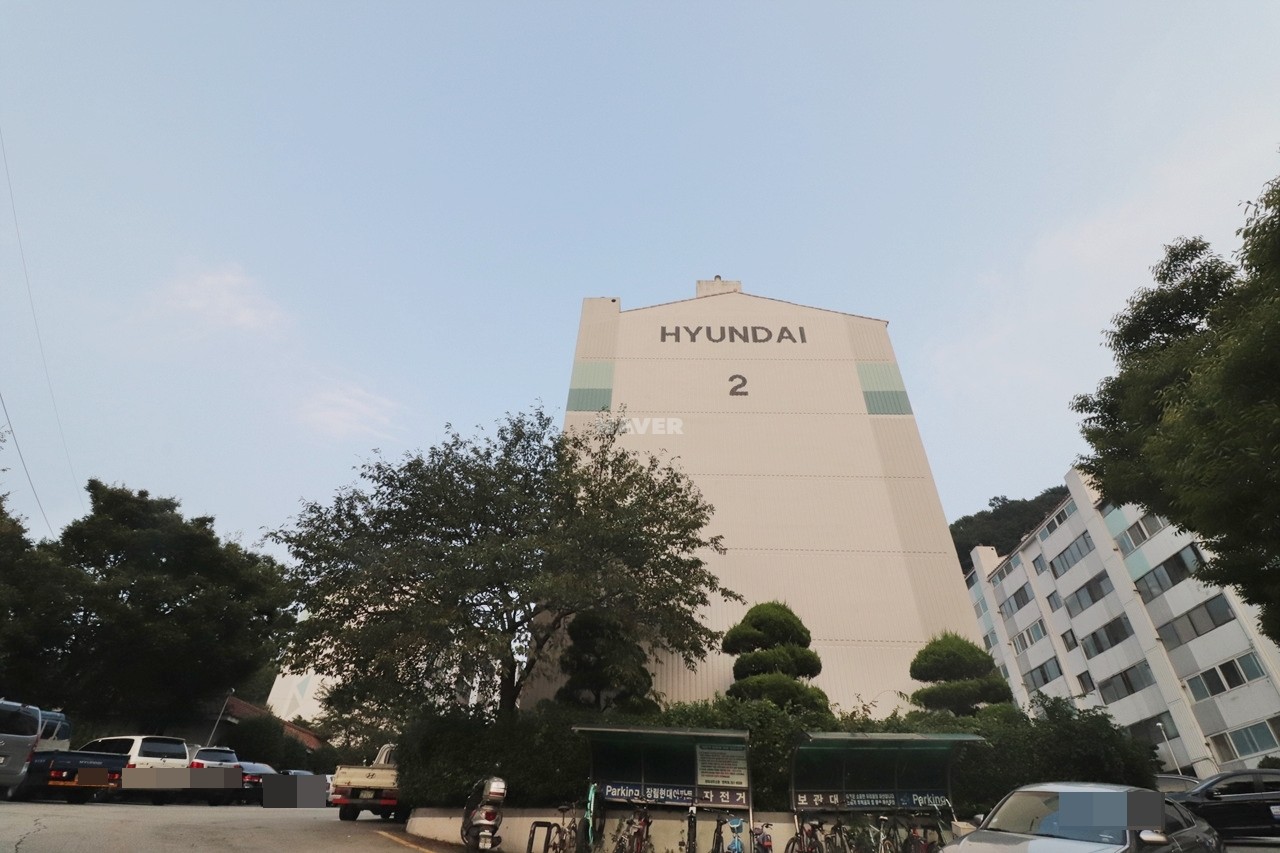 Building entrance with signage