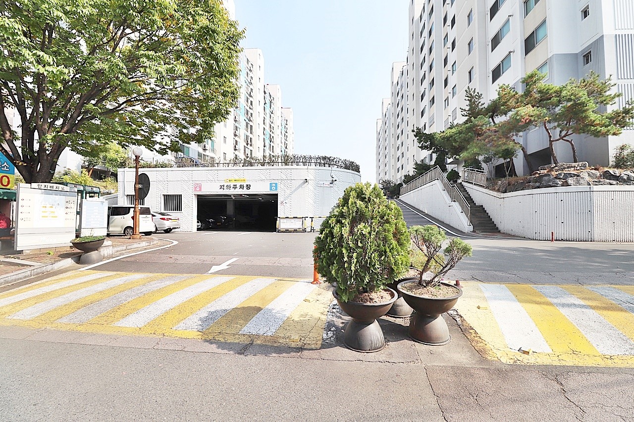 Building entrance with signage