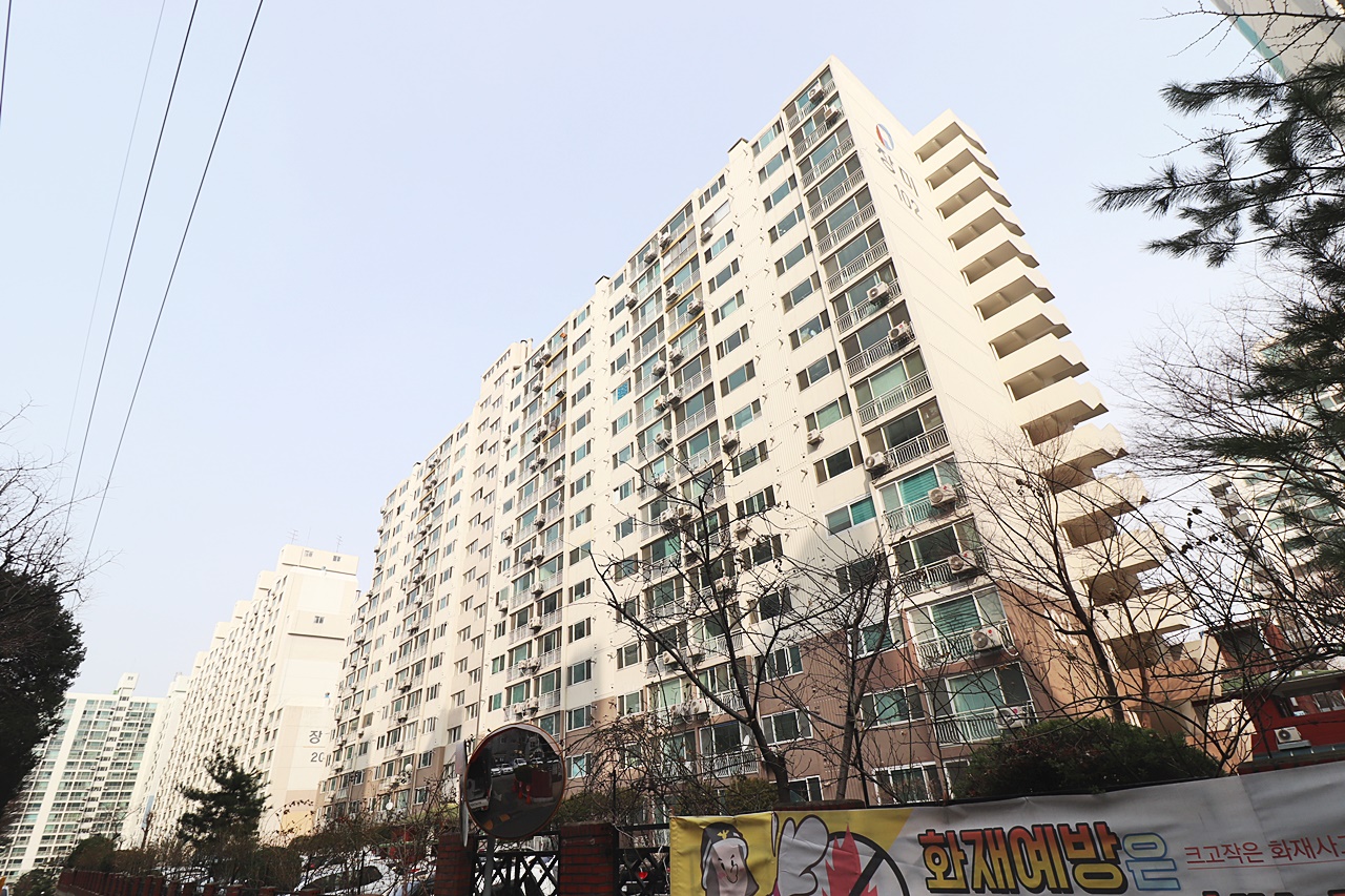 Building entrance with signage