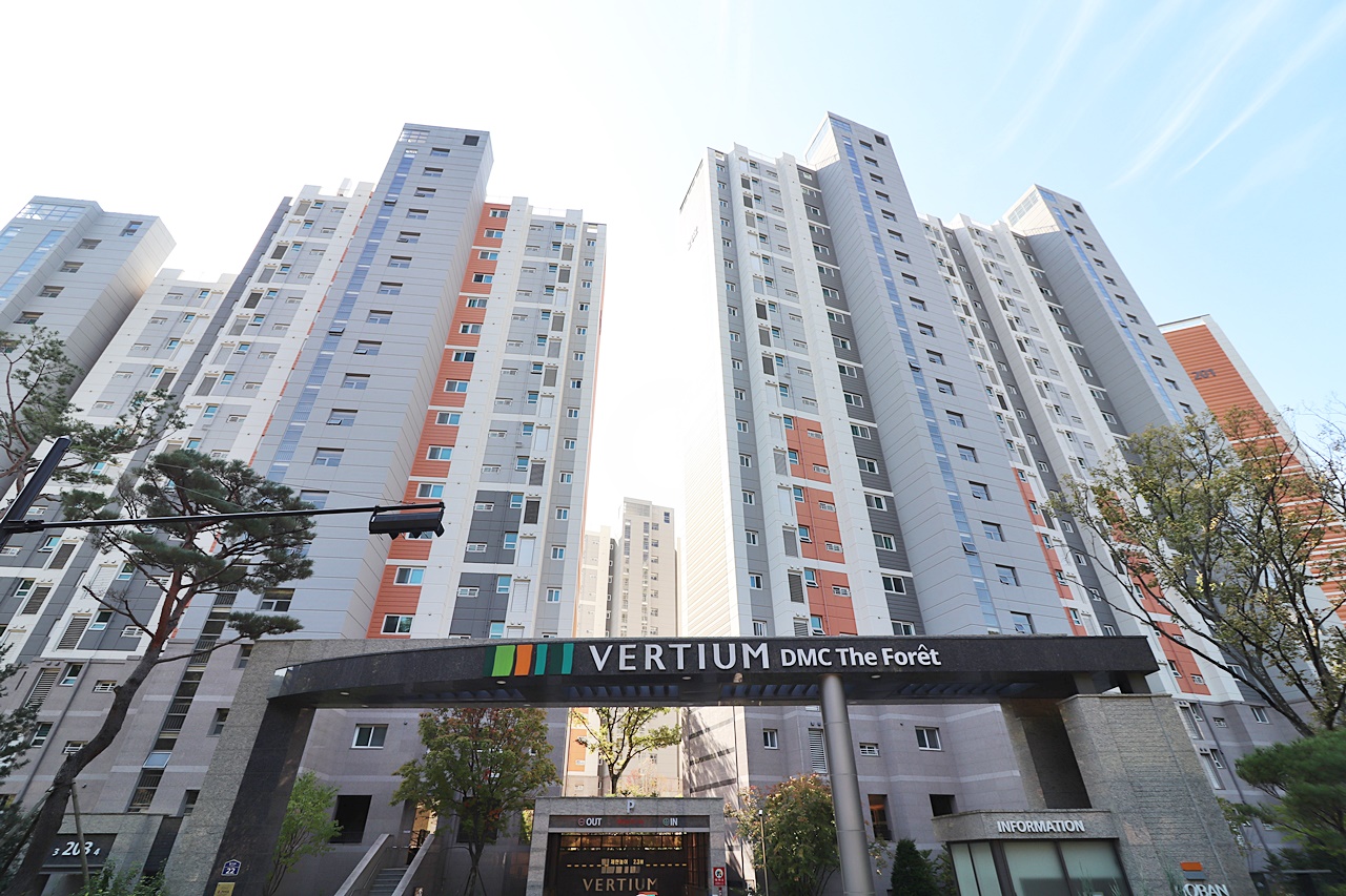 Building entrance with signage