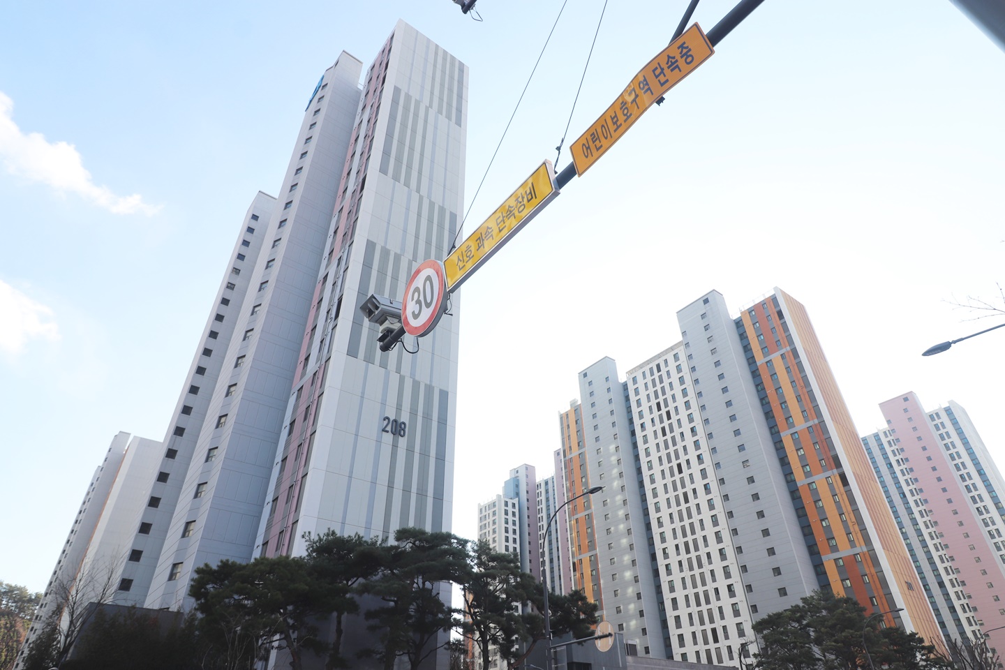 Building entrance with signage