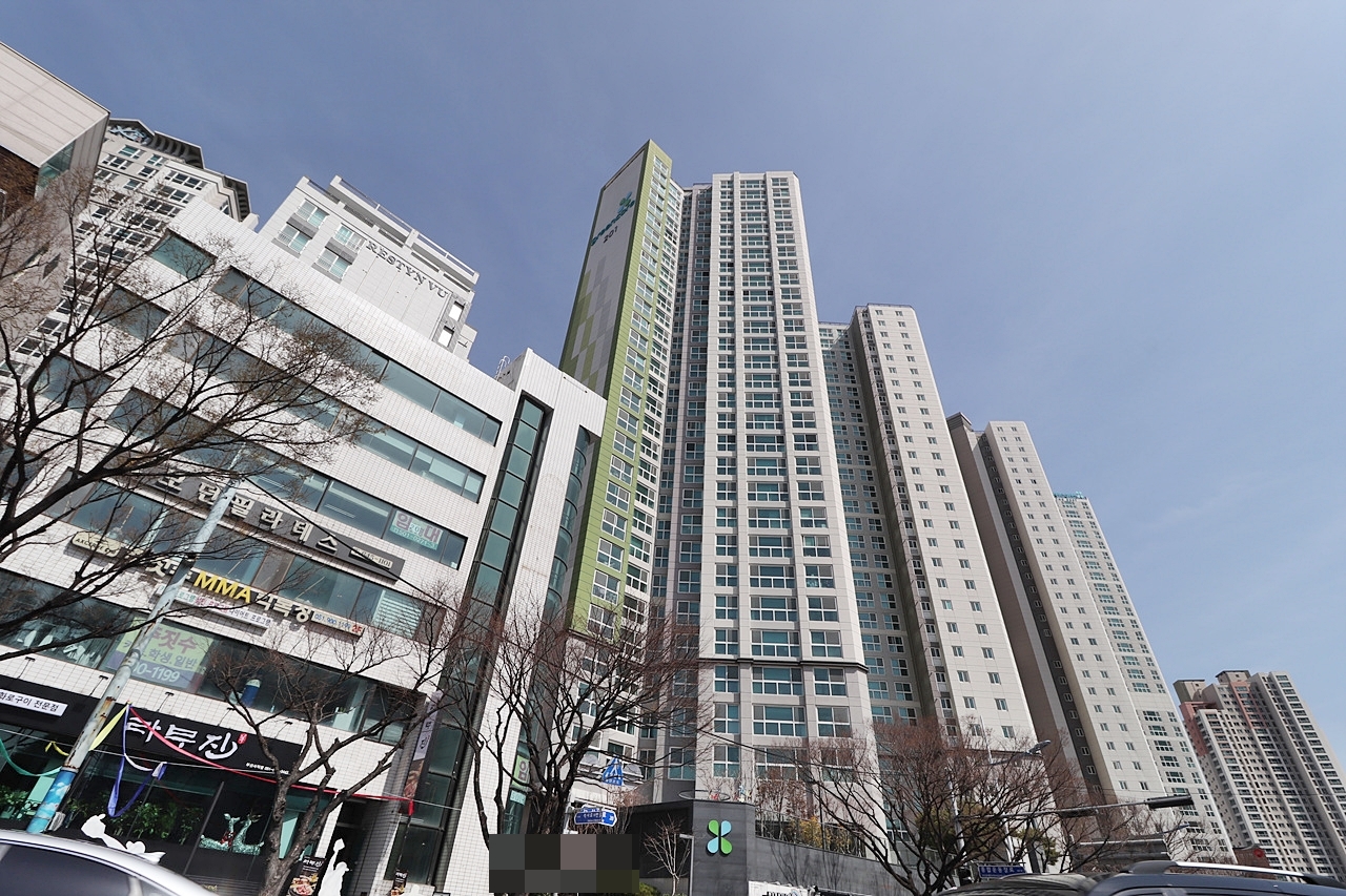 Building entrance with signage