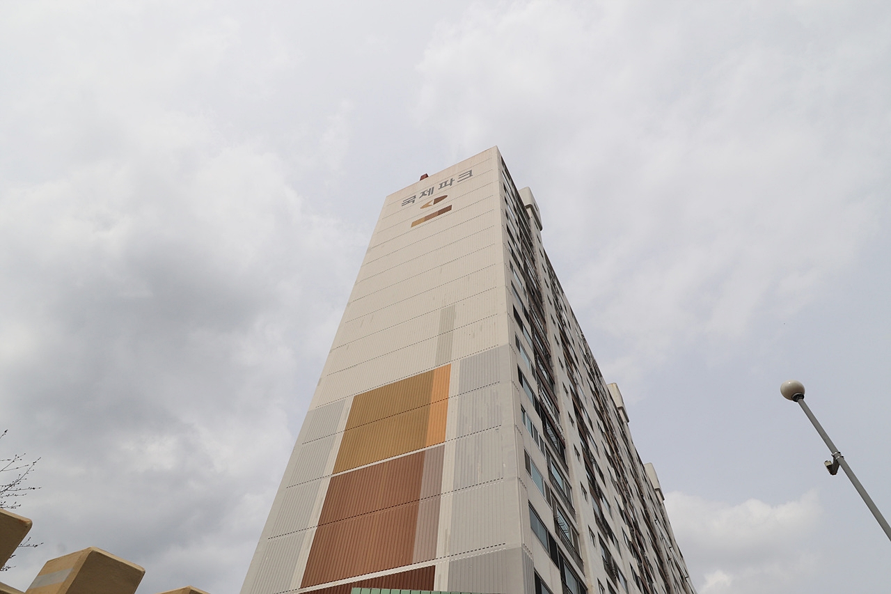 Building entrance with signage
