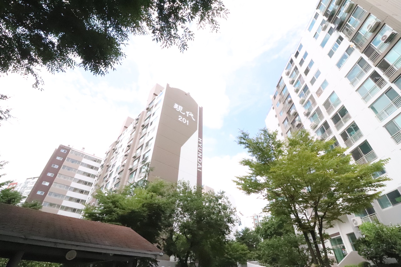 Building entrance with signage