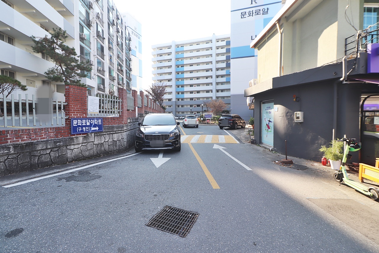 Building entrance with signage