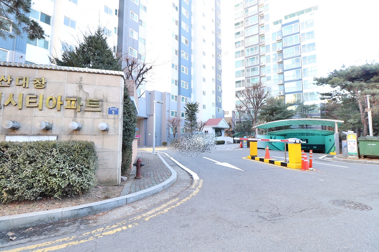 Building entrance with signage