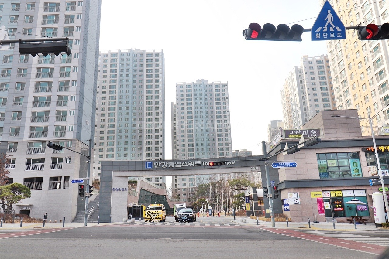 Building entrance with signage