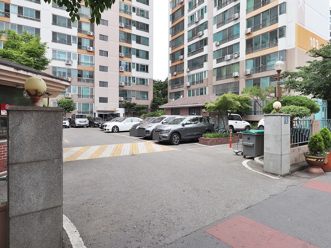 Building entrance with signage