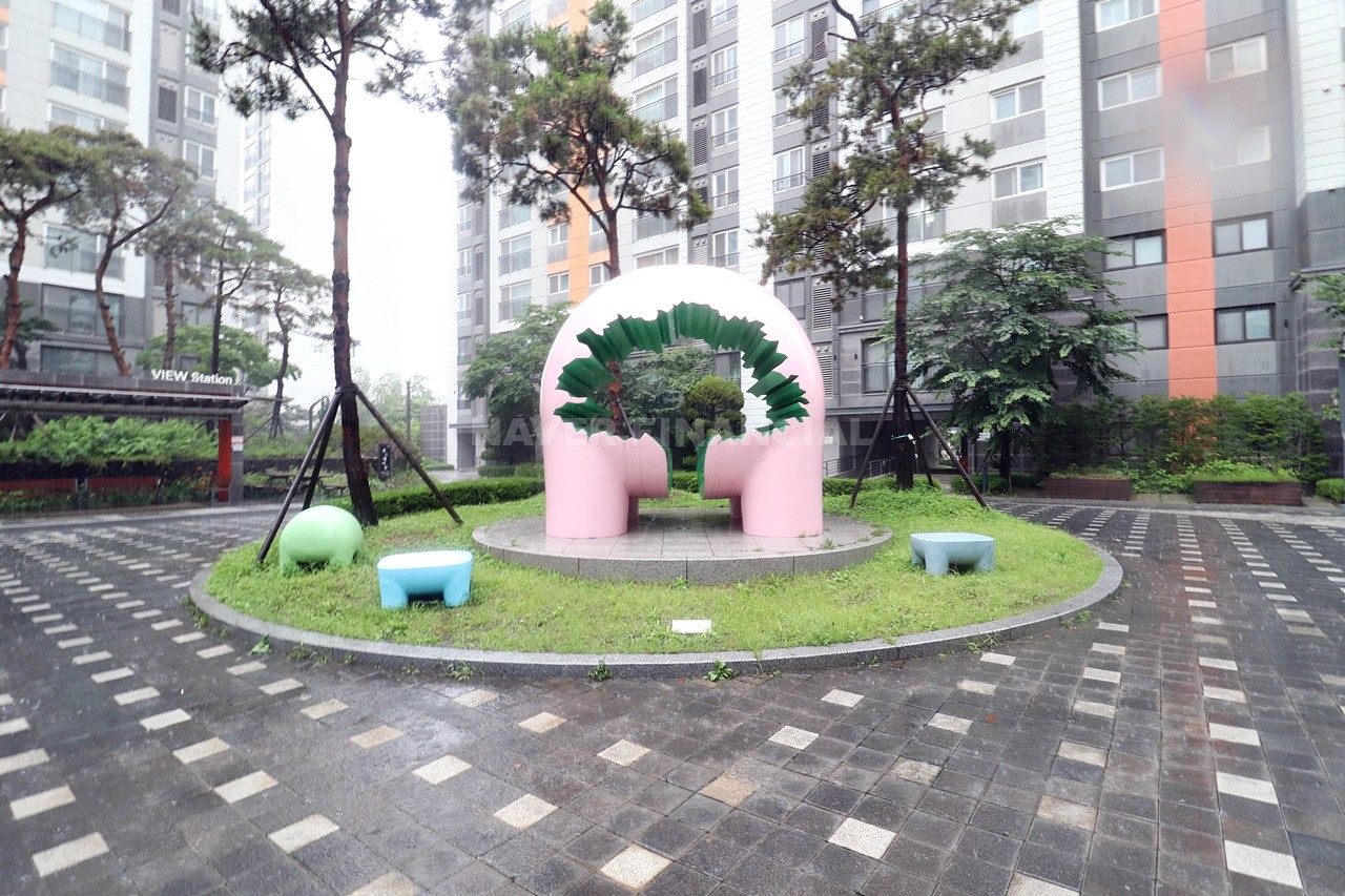 Building entrance with signage