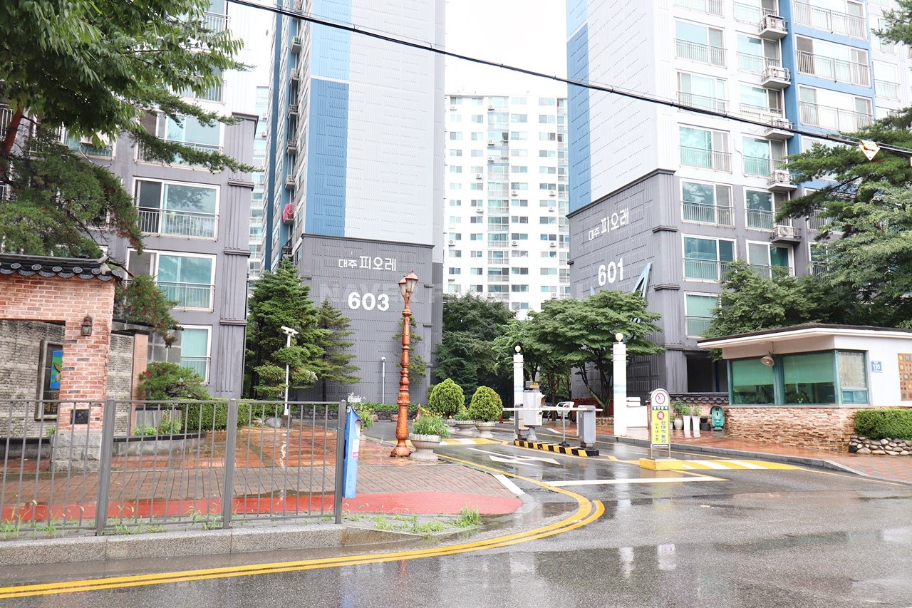 Building entrance with signage