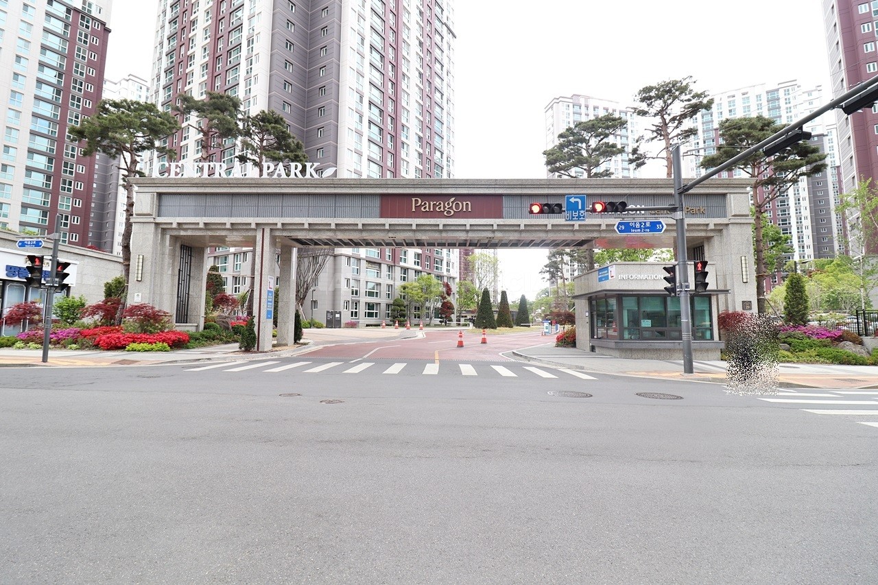 Building entrance with signage