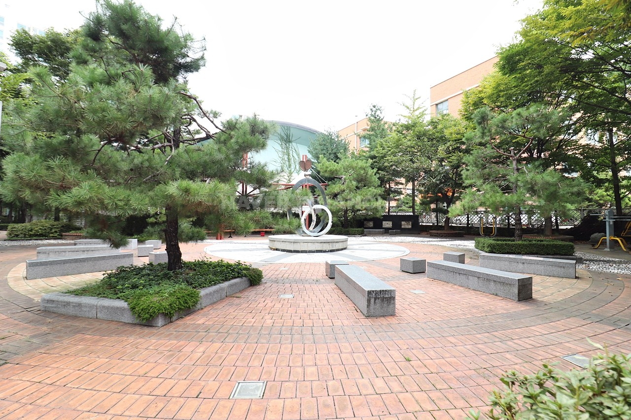 Building entrance with signage