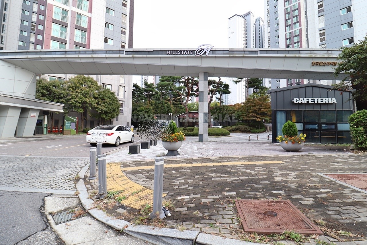 Building entrance with signage